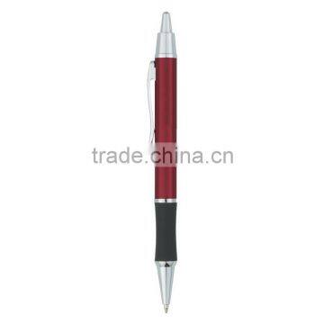 Classic Metal Rubber Grip Pen- Burgundy