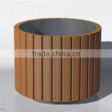 Wooden design round wooden flower pot