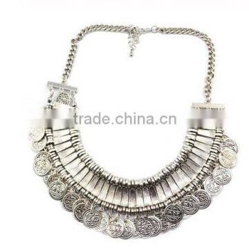 New Arrived European Women carving Coins Tribal Jewelry tassels exaggerate necklace