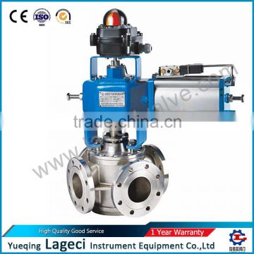 304 CF8 Four-Way Switching Pneumatic Ball Valve