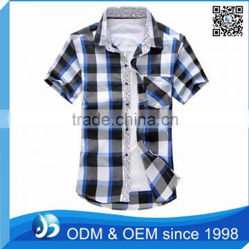Csutom 100% Cotton Check Mens Casual Shirts