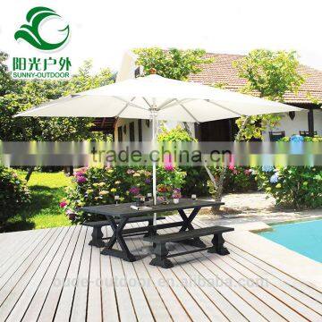 Made in china middle aluminium umbrella promotion outdoor canvas parasol