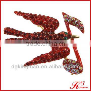 Fashion Brooch, Red Crystal Brooches