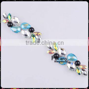 Feilang cheap price colorful crystal rhinestone cupchain resin strass chain