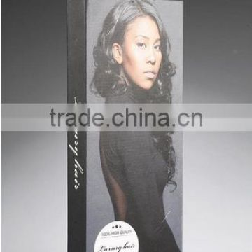 Free sample 2015 customized flip lid design packaging box of hair extensions