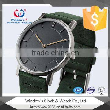 Stainless steel wrist watch,top mens watch suede leather bands