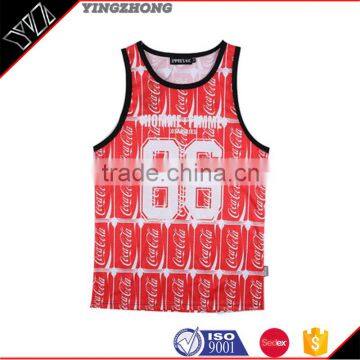 Yingzhong garmens Custom Mens Sublimation All Over Print Tank Tops, Training Vest