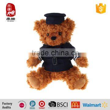 Wholesaler Animated Plush Toys Police Uniform Shirt Stuffed Teddy Bear