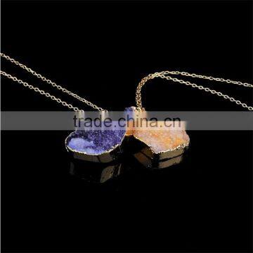 Costume Jewelry 2016 Hot Selling Natural Crystal Irregular Stone Quartz Pendant Necklaces Stone Gem Jewelry photo-5