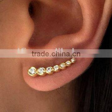 Fashion 925 Sterling Silver CZ Ear Pins Earring Jewelry photo-4