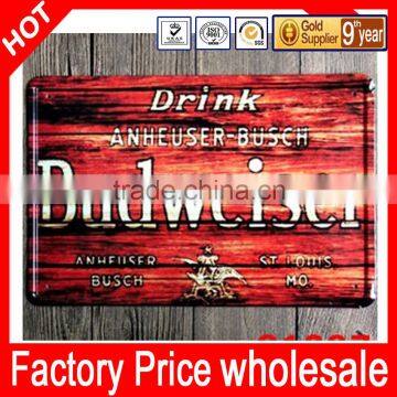 Budweiser metal sign (factory price) moq:100pcs