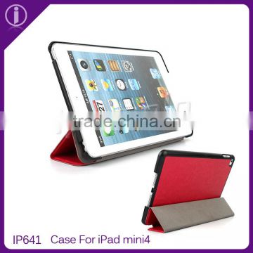 Hot new products for 2015 leather trifold stand tablet case for iPad mini 4