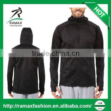 Ramax Custom Men Black Lightweight Outdoor Training Full Zip Jacket