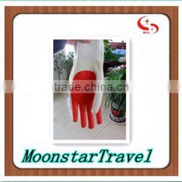 full sizes long latex palm coated cotton knitted safety gloves