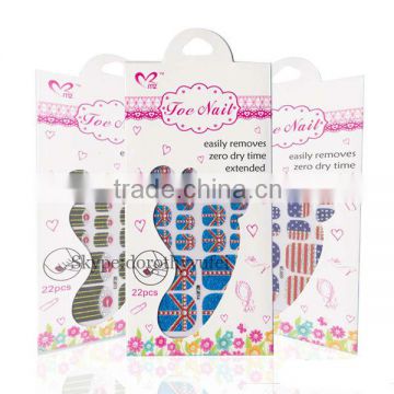 22pcs nail polish sticker toe nail stickers