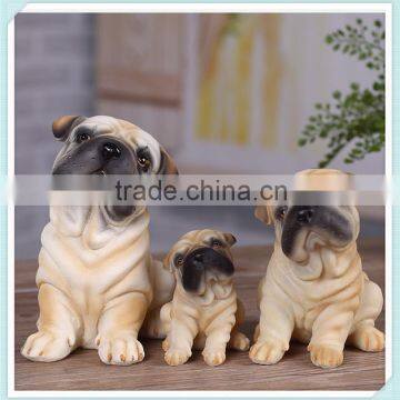 resin shar pei dog statue with cute dog design