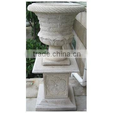 Granite Flower Vase with Pedestal