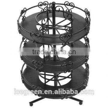 3 Tier Metal Spinning Carousel Nail Polish Display Rack