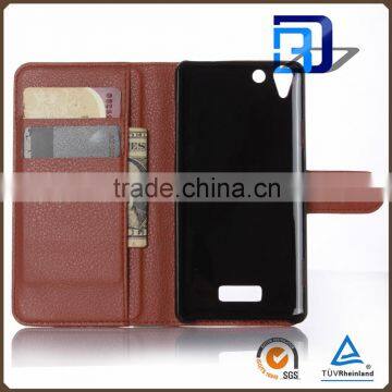 New PU Leather With Card Slots Stand Flip Wallet Case for Wiko Selfy 4G, for Wiko Selfy 4G Case Cover photo-3