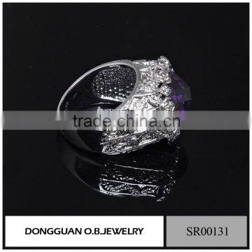 New Products Stainless Steel Ring /925 Silver Ring With Purple Stone Wholesale photo-3