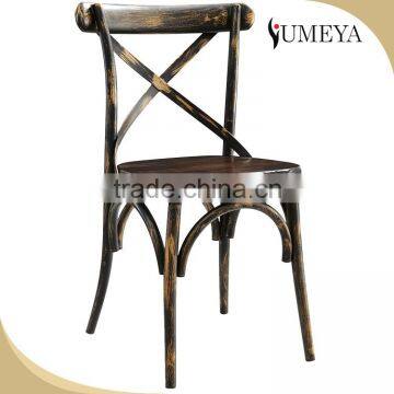 Wholesale Imitation wooden dining chair stackable aluminum bistro chair