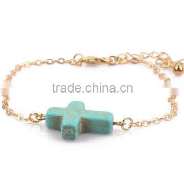 Cheap Price With High Quality Cross With Chains Natural Stone Bracelet