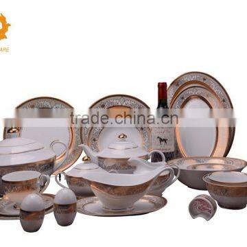 Embossed ceramic dinner set