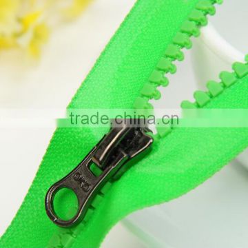 Fancy no.3 auto lock open end plastic zipper for bag