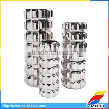 Modern Silver Plated Cylinder Ceramic Cheap Flower Vases