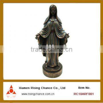 the religious Virgin Mary metal figurine