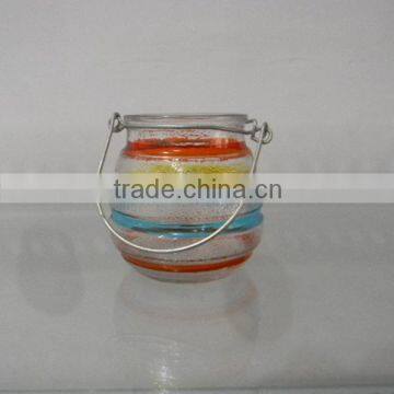 hot sale colored hanging candle holder for sale with iron holder