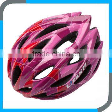 alibaba hot sale pink glossy road cycle helmet in China,branded bicyle helmet