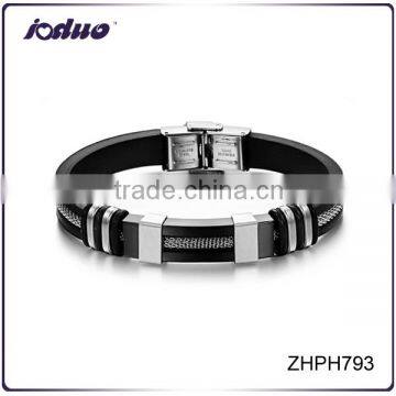 2016 Wholesale New Titanium Steel Men Silicone Bracelet
