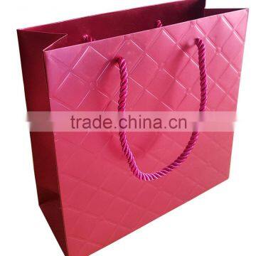 luxury high quality fashion paper shopping bag with embossing