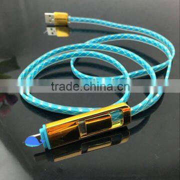 Sync and charging usb cable for power bank and mobile phone micro and 8pin glod connector