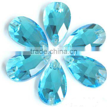 Fashion Teardrop Flat Back Two Holes Crystal Stone Design for Dresses photo-5