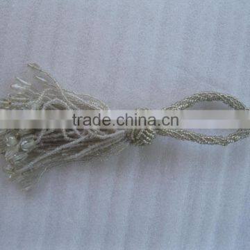 Napkin Rings Silvery Seed Glass Bead Tassel Wine Bottle