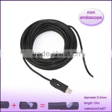 mini portable 5.5mm dia length 10m waterproof camera micro usb industrial endoscope camera