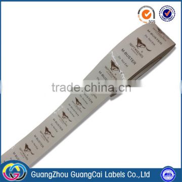 Low price and high quality silver hot stamping artwork self adhesive labels stickers