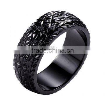 Latest wedding ring designs black plated stainless steel ring black zirconium ring titanium ring