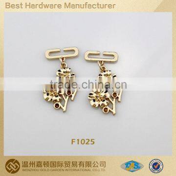 F1025 fashion flower design clothing accessory metal hang tag