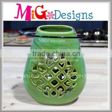 Hottest Promotional Chinese knot Pierced ceramic candle holder