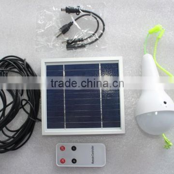 2013 mini new solar camping light with remote controller and mobile charger