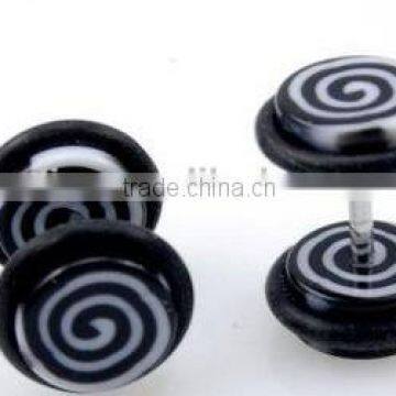 Wholesale UV &ACRYLIC ear jewelry custom fake plug fake cheater ear plug