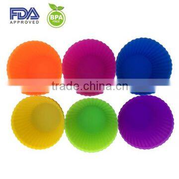 12 High Quality BPA Free Silicone Baking Cups Silicone Muffin Cup Silicone Cupcake Liner Bakeware Set photo-2