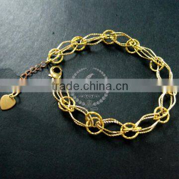 19cm raw brass faceted rhombic link fashion DIY bracelet supplies 1900083