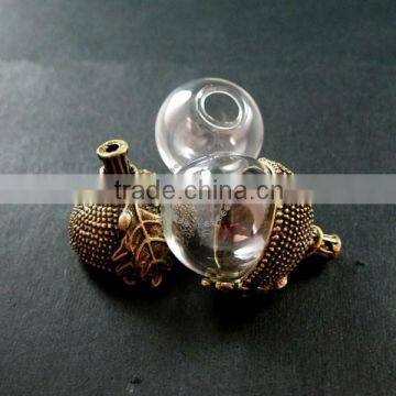 vintage style antiqued bronze oak nut 18mm glass dome set DIY pendant charm supplies 1810380