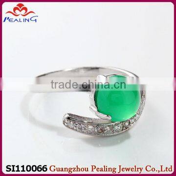 2014 fashion wholesale chrysoprase 925 silver china cz rings