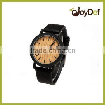 wholesale unisex wooden watch, hot sale wooden bamboo watch | big dial watch | genuine leather vogue watch quartz