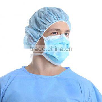 Prohibit Hypoallergenic Surgical Mask - Hypoallergenic Disposable Face Mask, With Ties, Blue